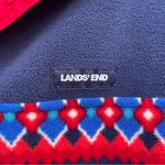Lands' End Heritage Fleece Pullover Red Navy Chevron Fairisle Size XL 18 EUC Photo 8