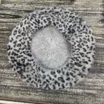 Angora Blend Animal Print Black & Gray Soft French Beret Style Hat OS Photo 2