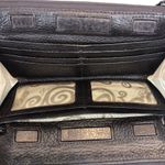 Brighton  Handbag Western Suede Brown Organizer Crossbody Purse Clutch READ Photo 7