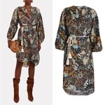 Ulla Johnson Agadir Belted Cotton Blend Printed Voile Dress Earth Tone Sol Photo 4