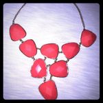 Women statement Coral big beads and Gold chain necklace casual beach elegant Pink Photo 2