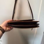 Tignanello Orange Leather Flap Front Saddle Bag Crossbody Accordion Style Purse Photo 9