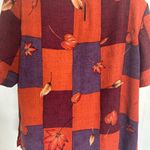 Laura Scott  Orange and Purple Short Sleeve Tee with Tropical Design Photo 2