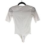 Everlane  Womens The Short-Sleeve Crew Neck Bodysuit White Thong XS Photo 4