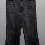 7 For All Mankind The Cropped Jo High Waist Wide-Leg Gray Jeans Size 30 Photo 0