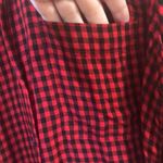 Old Navy women’s red gingham print button down shirt size large. Photo 1