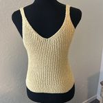 it's our time Yellow ribbed knit faux button tank Photo 2