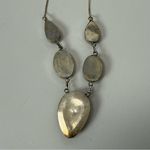 925 Rainbow Moonstone 5 Stone Bohemian Silver Plated Necklace Blue Photo 4