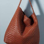 Deux Lux  NWT Brown Bond Hobo Bag in Honey Woven Faux Leather Shoulder Purse Photo 0