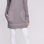 Athleta ⭐️ Eco Wash Turtleneck Sweatshirt Dress Grey Thumb Holes Womens Small Photo 0