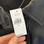 Gap Black Vegan Leather Flutter Sleeve Shirt Photo 4