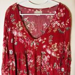 Denim & Supply Ralph Lauren  Red Floral Babydoll Mini Dress Size Large Photo 1