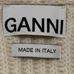 Ganni rib knit wool blend cardigan sweater in cream designer luxury neutral Photo 8