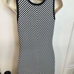 Commence NWT Commense Contrast Trim Stripe Knit Black And White Dress Size Large Photo 7