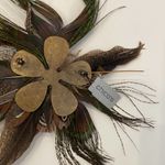 Chico's Chico’s Large Wild Peacock Feather Pin/Brooch Beaded Rhinestone Metal Fastener Photo 6