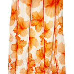 Farm Rio  Size Large Orange Floral Pleated Fully Lined Midi Skirt Photo 0