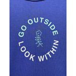 Free People  Movement Top‎ Sz L  Blue Go Outside Look Within Short Sleeve Tee Photo 2