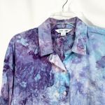 Old Navy  Large Top Handmade Tie Dye Shirt Button Up Long Sleeve‎ Purple Blue 904 Photo 3