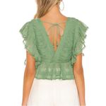 Tularosa Ethereal Sage Mint Green Kaia Ruffle Top Blouse Boho Romantic Sz M Photo 1