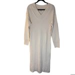 River Island  Dawn Long Sleeve Rib Maxi Sweater Dress - Cream Size M Photo 4