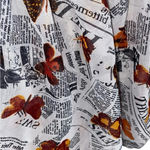 butterfly newspaper print poof sleeve blouse White Size M Photo 4