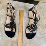 Thalia Sodi  Black & Metallic Shimmer Thong Style Embellished Sandal Photo 5