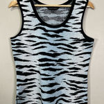 Ming Wang Y2K Tank Top Women Medium Zebra Bodycon Edgy Animal Retro Bold Casual Photo 0