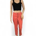 Pistola Red Rock Exposed Button Fly High-waist Straight Leg Pants Size 32 Ankle Photo 1