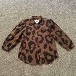 Pistola  brown & black animal print button down top size XS Photo 5