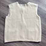 Cream Knit Cardigan Vest Womens Casual Sweater with Gold Buttons Size L Photo 3