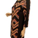 Nine West NWT  Elderberry Cognac Stretch Scuba Boatneck Solid Panel Shift Dress - Photo 3