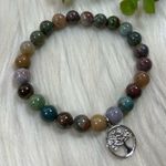 Trendy Jewels Multicolor gemstones chakra stretcy Bracelet Tree Charm Photo 1