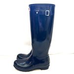 Hunter  Original Tall Glossy Navy Blue Rain Boots Tall Size 8 Photo 5