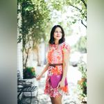 Eliza J Floral Flowy Chiffon Mini Dress Women's 14 Pink Career Feminine Wedding Photo 3