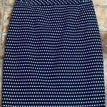 Coldwater Creek Navy Blue White Polka Dot Knee Length Skirt Size 8 Photo 0