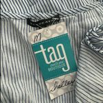 Staccato  Blue White Striped Twist Front Tank Top Sz M Rayon Photo 4