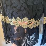 Double Zero NWT Black and Gold Lace Long Sleeve Blouse Photo 3