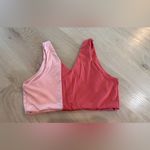 Gymshark duo sports bra in Moroccan brick / peach Bellini Photo 6