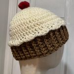 Handmade Crochet Vanilla Cupcake Beanie Winter Hat Stretch Cozy Comfy Warm Photo 0