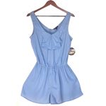 Bebop Charlotte Russe Be Bop Baby Blue Bow Front Sleeveless Romper NWT Photo 1