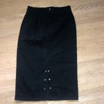 Hunt Club Elegant Black Pencil Skirt women’s vintage size 16 back slit buttons grunge Photo 3