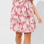 Torrid  Shaded Palms Mini Rayon Slub Button Front Collared Dress Rose Size XL Photo 0