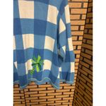 Talbots Blue White Checkered Palm Tree Embroidered Button Front Cardigan Size 2X Photo 5