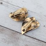 Vintage Clip On Earrings Leaf Duo Photo 5