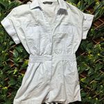 ZARA  Baby Blue Shortall Jumpsuit Size Medium Photo 0