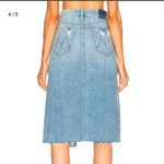 MOTHER Denim MOTHER Straight A Step Midi Fray Denim Skirt Size 26 Photo 1