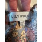 Lily White Women's 2XL Floral Crop Top Square Neck Puff Sleeve Photo 2