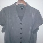 Fashion Bug  1X Workwear Gray Capped Sleeves Pocketed Shift Shirt Dress Plus Photo 1