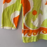 Cache  Green Orange Beaded 3/4 Sleeve V-neck Pullover Sweater Women's size Large Photo 3