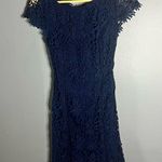 Lulus  navy blue lace open back mini dress Photo 2